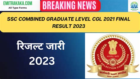 result bharat 2023|SSC CGL 2023 Combined Graduate Level Revised Final Result.